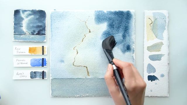 Lightning Storm. Step by step watercolor tutorial. смотреть онлайн