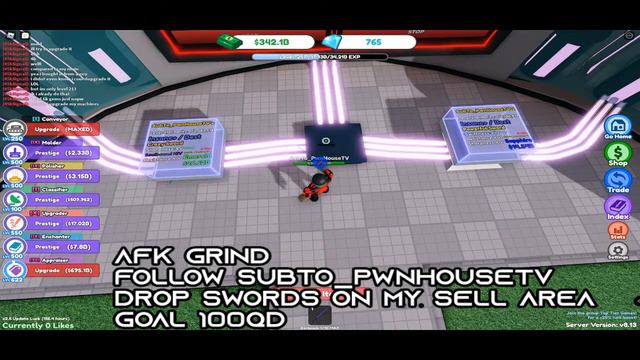 AFK GRIND | #Roblox Sword Factory X | смотреть онлайн