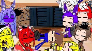 реакция fnaf и fnia на сумочкин обзор five nights at freddy 4 (Gacha club)