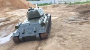 Большой радиоуправляемый танк Т34-85 масштаб 1:2.2 Часть 2