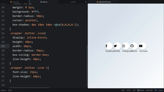 Social Media Buttons with Cool Hover Animation using only HTML & CSS смотреть онлайн