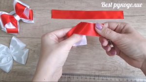 Бантики из атласной ленты 2,5 см.Beautiful bow of satin ribbons .