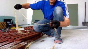 Подмотка пробки чугунного радиатора на лен EuroSantehnik.ru