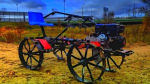 Мотоблок УГРА с приводным адаптером 4х4 по жуткой грязи.