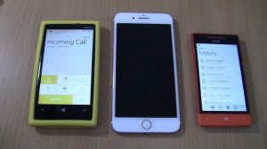 Incoming call & Outgoing call at the Same Time Iphone 7 plus+Nokia Lumia 920+HTC