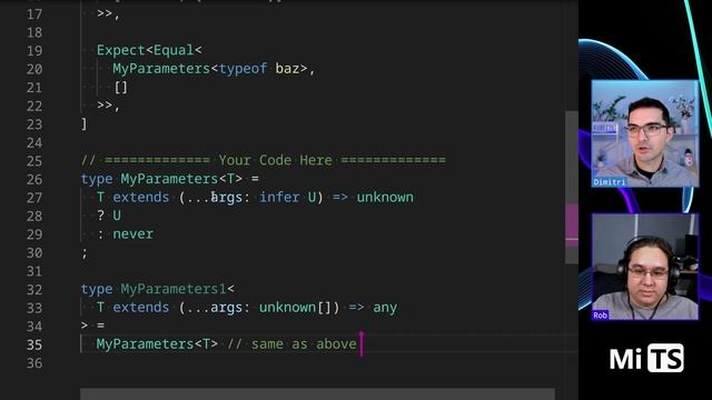 Parameters with Rob Meyer - TypeScript Type Challenges #3312 [EASY] смотреть онлайн
