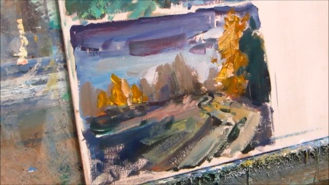Painting with oil. Sketch 11. Autumn clouds смотреть онлайн