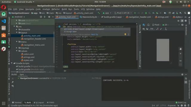 Belajar Membuat Navigation Drawer Part 1 - Android Studio Kotlin смотреть онлайн