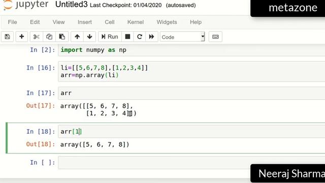 How 2D array works in numpy / python? | Neeraj Sharma смотреть онлайн