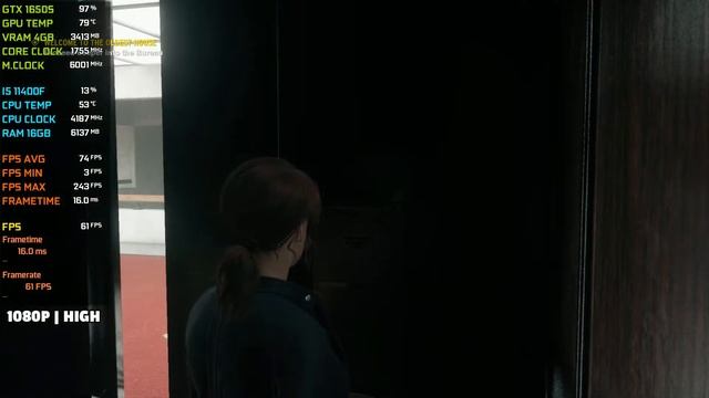 Control : GTX 1650 Super + I5 11400F - 1080p High Settings