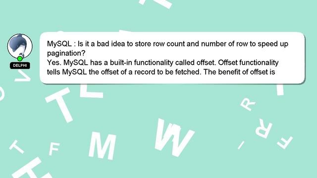 MySQL : Is it a bad idea to store row count and number of row to speed up pagination? смотреть онлайн