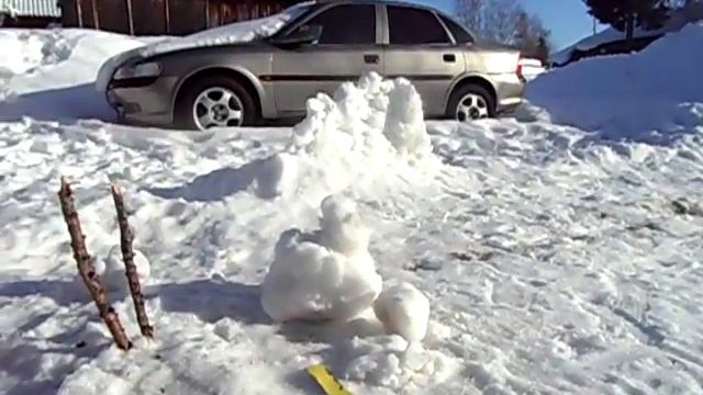 Весна 18. Тает снег. Снеговички. Двор. Солнце. смотреть онлайн