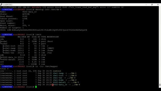 xfs repair Filesystem Errors in linux | how to fix XFS metadata corruption in redhat | linuxtak смотреть онлайн