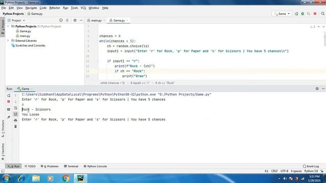 "Rock, Paper, Scissors" Game | A Simple Game in Python | In Hindi смотреть онлайн