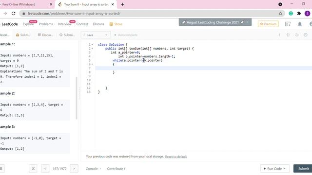 LeetCode Two Sum II-Input array is sorted-Java смотреть онлайн