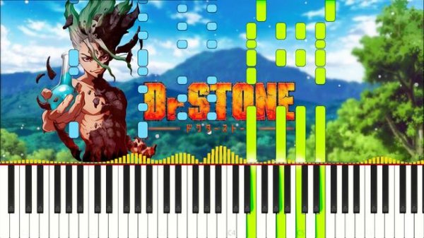 Dr. Stone opening 1 - Good Morning World! Piano Synthesia.