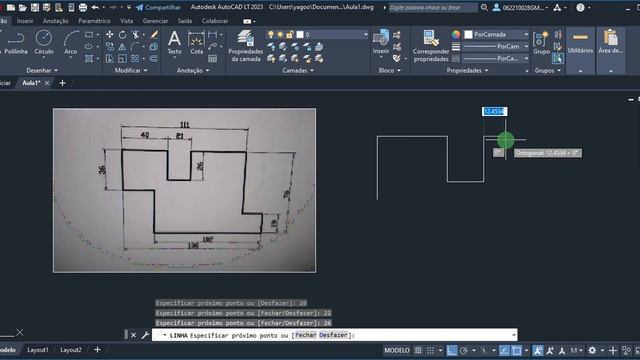 AutoCad - Aula 2 - Retas, F8 Orto e Cotas смотреть онлайн