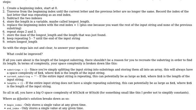 Code Review: Python program to get the longest substring of the same character (2 Solutions!!) смотреть онлайн