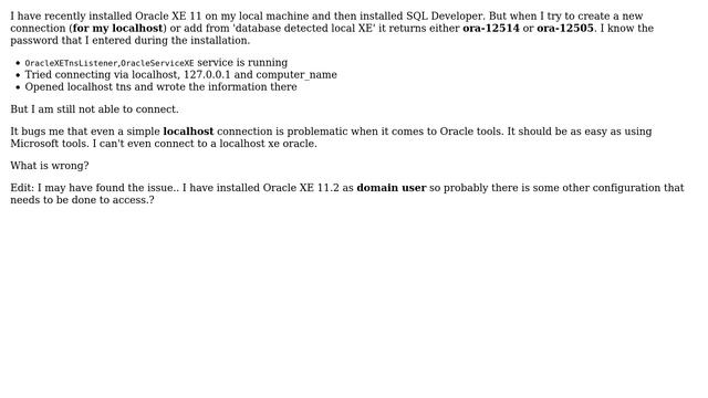 Databases: ora-12514 Error While Connecting local Oracle EXPRESS EDITION 11 смотреть онлайн
