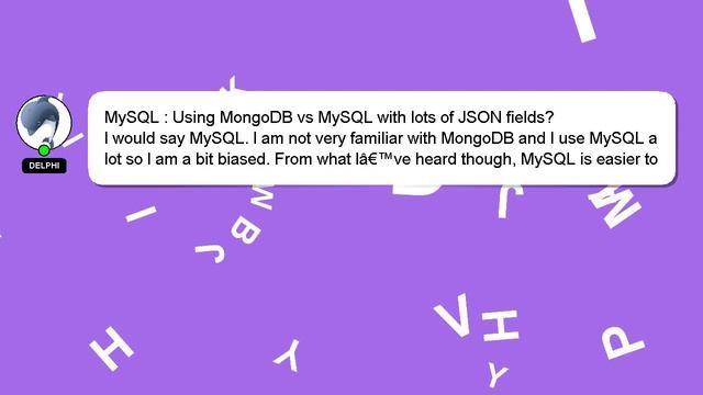 MySQL : Using MongoDB vs MySQL with lots of JSON fields? смотреть онлайн