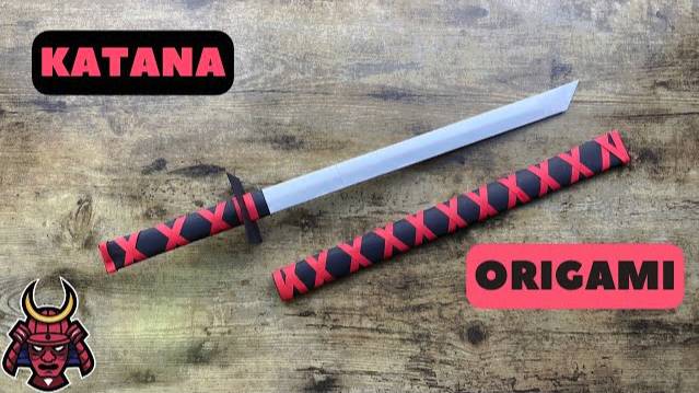ORIGAMI KATANA JAPANESE SAMURAI PAPER SWORD TUTORIAL | HOW TO FOLD IMPRESSIVE KATANA STEP BY STEP смотреть онлайн