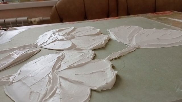 Объемные красные маки из гипса. Ручная работа. Интерьерная картина 45х45 см смотреть онлайн