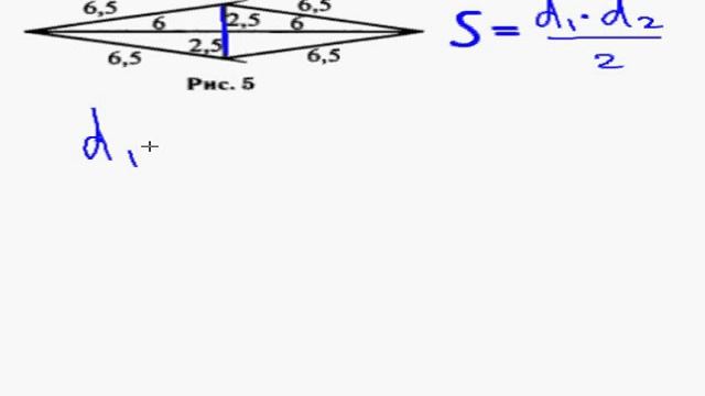 Видеоурок гиа по математике, модуль геометрия: Найти площадь ромба. смотреть онлайн