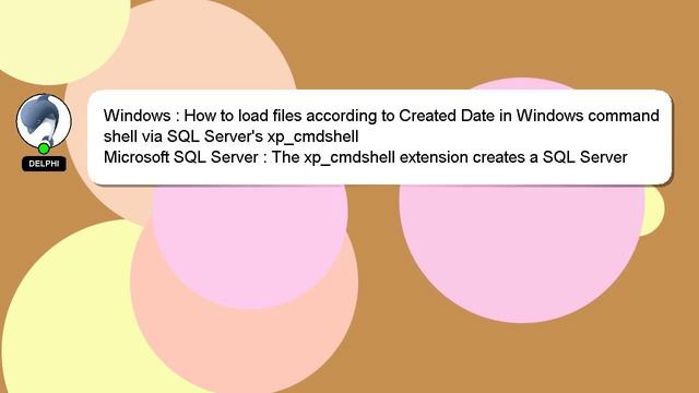 Windows : How to load files according to Created Date in Windows command shell via SQL Server's xp_ смотреть онлайн