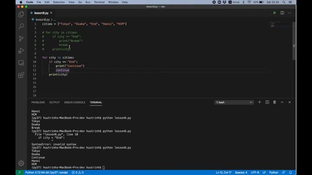 [Python cơ bản] Break, Continue trong Python смотреть онлайн
