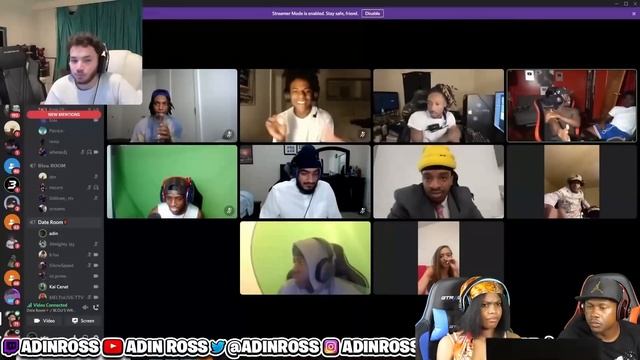 ADIN ROSS E-DATE With WOAH VICKY ft. ISHOWSPEED, KAI CENAT, BLOU, POUDII & MORE (PART 2) REACTION смотреть онлайн
