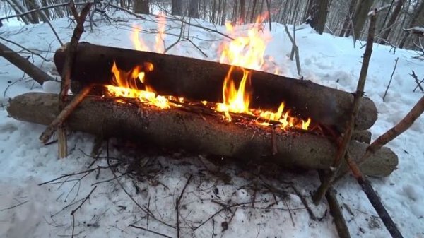НОЧЕВКА В ЗИМНЕМ ЛЕСУ БЕЗ ПАЛАТКИ. НОДЬЯ.ЗАГОТОВКА ДРОВ
