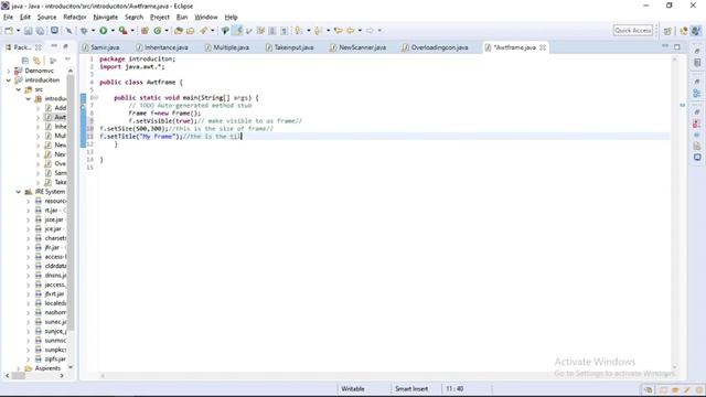 AWT Simple Frame code with import java.awt setSize() setVisible(true) setTitle(),Advance Java смотреть онлайн