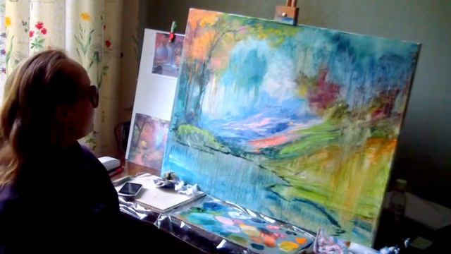 МАСТЕРСКАЯ ХУДОЖНИКА: ЗАКАНЧИВАЮ КАРТИНУ "ПЕРВЫЕ ЗАМОРОЗКИ" смотреть онлайн