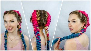 Цветные косы с канекалоном \ Самый легкий способ вплетать канекалон - Beautymaker
