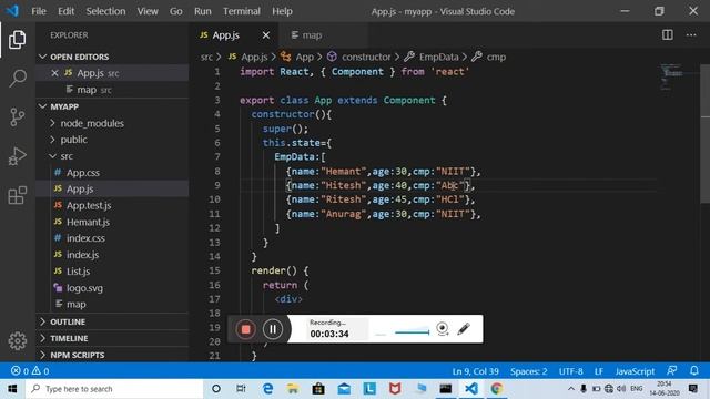 How to use map function in React Js 12| map function in react js in hindi |Listing with map functio смотреть онлайн