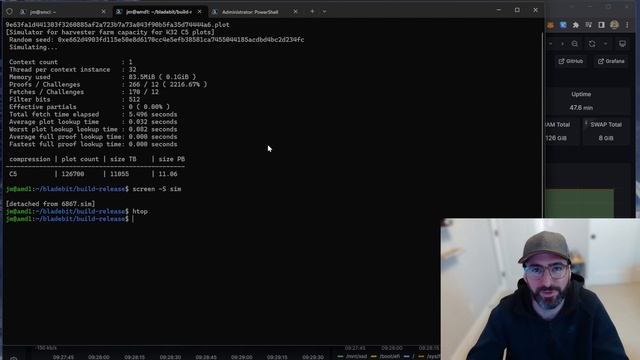 Bladebit Simulate for Chia Farming - CPU overhead for compressed plots смотреть онлайн