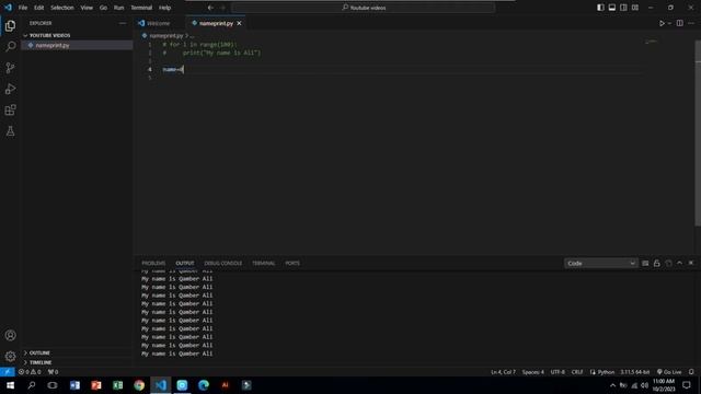 Print Your name x 100 times using for and while loop in Python || Short Tricks || Fun смотреть онлайн