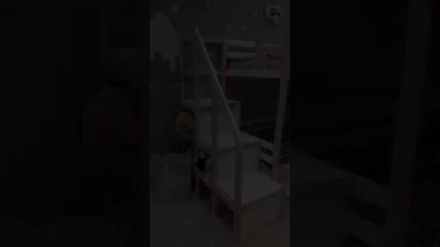 Детская двухъярусная кровать с лестницей комодом Eco bed 7 из МАССИВА БЕРЕЗЫ смотреть онлайн