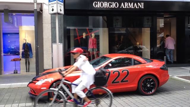 red/black Mercedes SLR McLaren in Frankfurt! - start up, walkaround, drive by смотреть онлайн