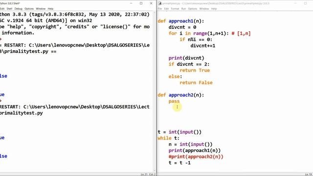 Python - Compare Primality Test in O(n) vs O(root(n)) смотреть онлайн