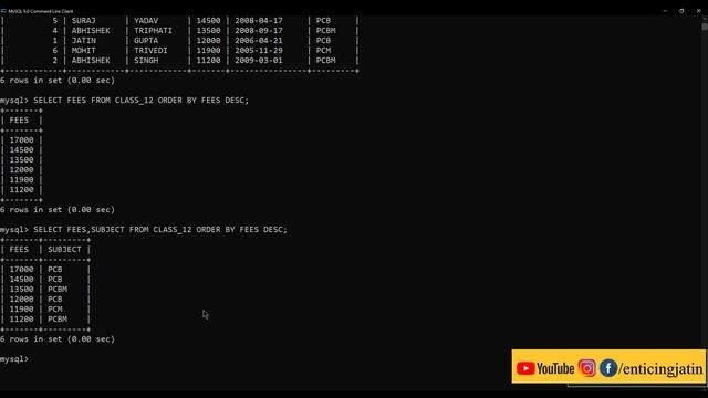 ORDER BY & GROUP BY || #SQL || Class 11&12 || Lecture : 13 смотреть онлайн