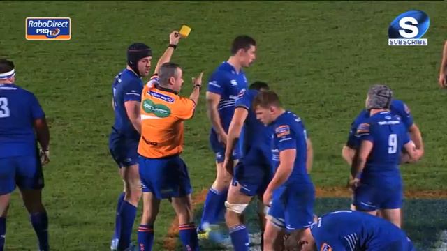 Sean Doyle Yellow Card for not rolling away. Leinster v Ulster 28th Dec 2013 смотреть онлайн