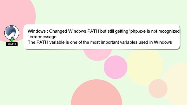 Windows : Changed Windows PATH but still getting 'php.exe is not recognized ' errormessage смотреть онлайн