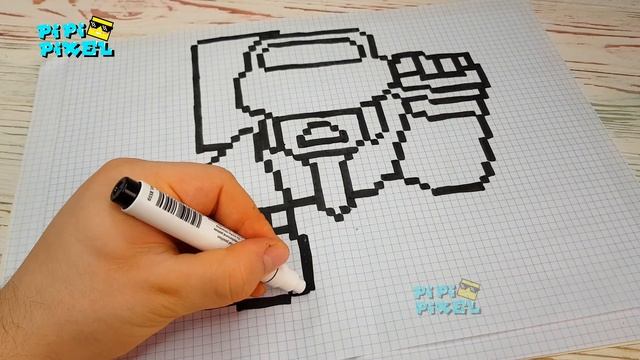 DJ ФРЭНК из ИГРЫ BRAWL STARS РИСУНКИ ПО КЛЕТОЧКАМ -PIXEL ART смотреть онлайн