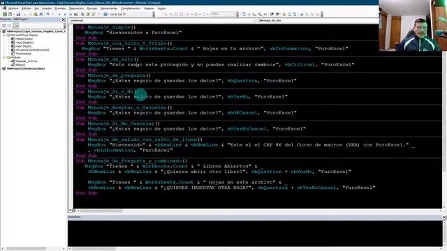Curso de macros VBA Cap6 Funcion MsgBox para mostrar mensajes perzonalizados @PuroExcel смотреть онлайн