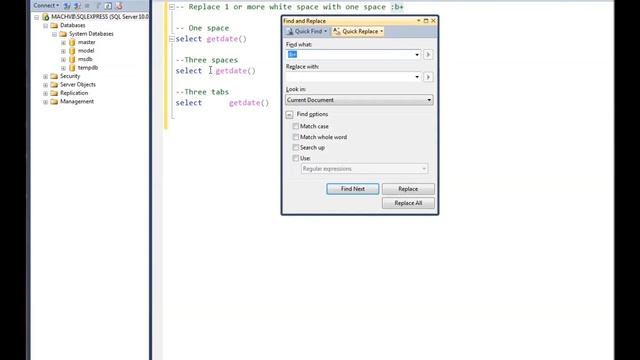 SQL Server Management Studio Basic RegEx Replace смотреть онлайн