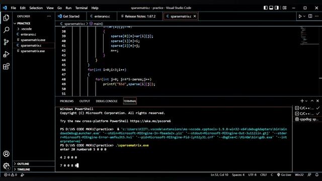 SPARSE MATRIX In C |C| #computer #coding #programming #c #sparsematrix #vscode #btech #youtube #dsa смотреть онлайн