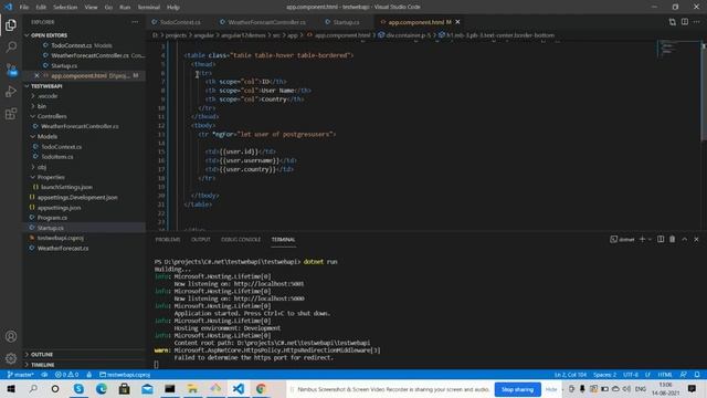 Angular 12 Showing PostgreSQL Data Using ASP .NET Core Web API смотреть онлайн