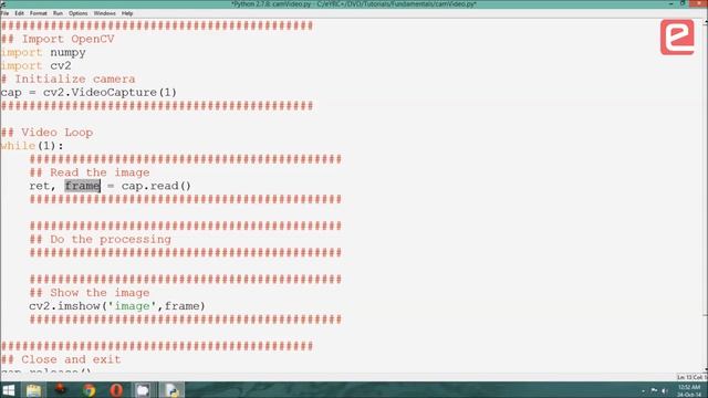Capture video from a camera (OpenCV) смотреть онлайн