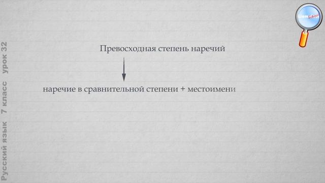Русский язык 7 класс (Урок№32 - Степени сравнения наречий. Морфологический разбор наречия.) смотреть онлайн